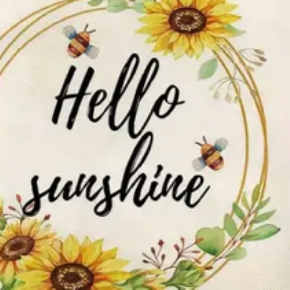 NEW ALL SEASONS HELLO SUNSHINE SUNFLOWER BEES FLORAL DECORATIVE PILLOW COVER 18" - Picture 4 of 4